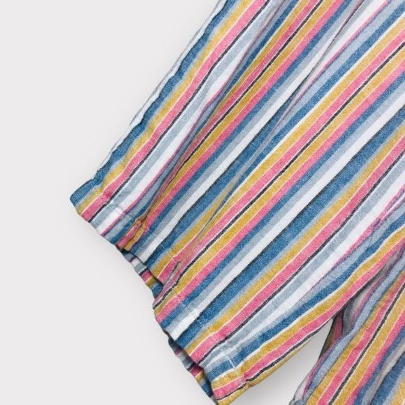 SEVEN7 Linen Blend Striped Crop Wide Leg Pants Size 12 - Picture 3 of 11